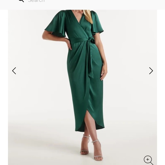 Ever New Dresses & Skirts - Ever New Forest Green Satin Midi Dress